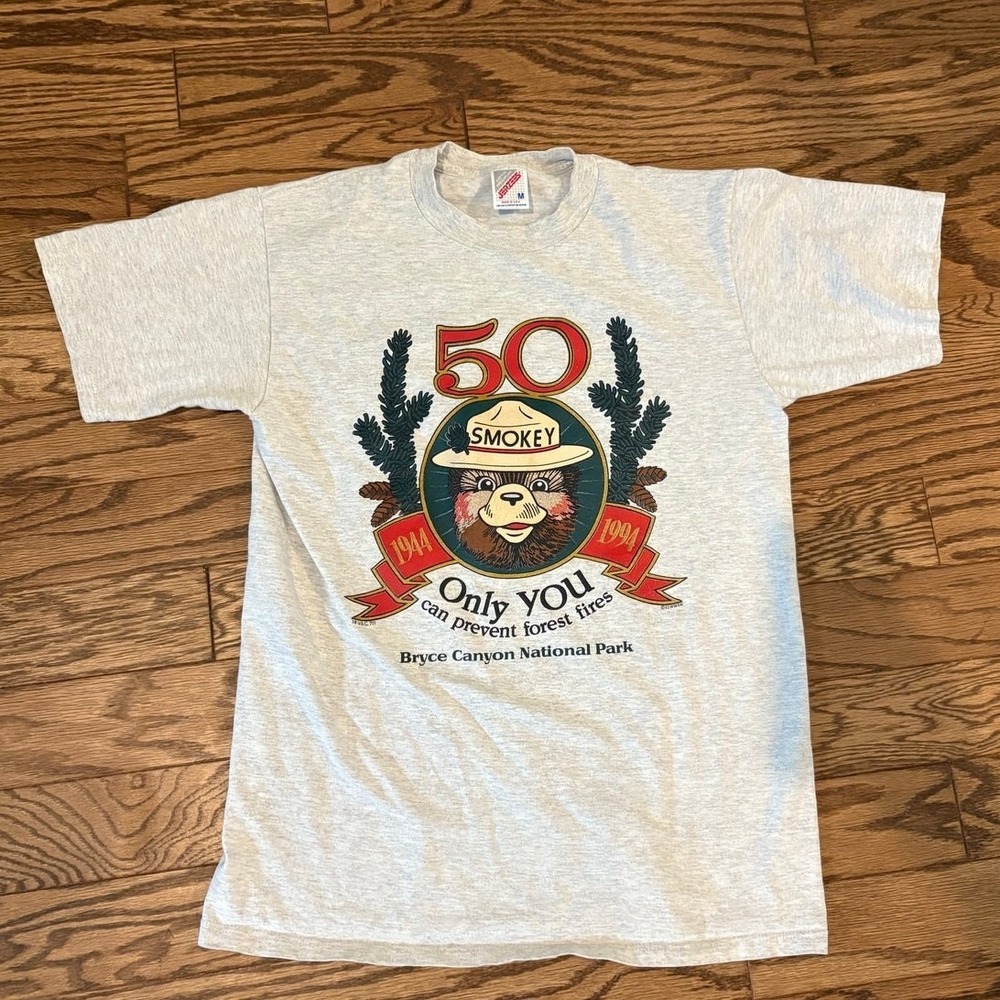 Adult Medium Vtg 1994 Smokey Bear Bryce Canyon National Park Tshirt Made in USA